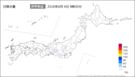 今日の日降水量の分布図