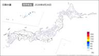 一昨日の日降水量の分布図
