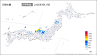 昨日の日降水量の分布図