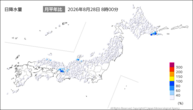 今日の日降水量の分布図
