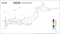 10日の日降水量の分布図