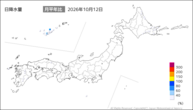 12日の日降水量の分布図