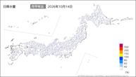 昨日の日降水量の分布図