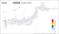 19日の日降水量の分布図