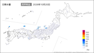 20日の日降水量の分布図