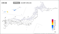 22日の日降水量の分布図