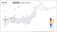 昨日の日降水量の分布図