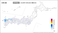 今日の日降水量の分布図