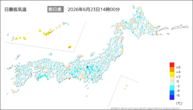 今日の最低気温前日差の分布図