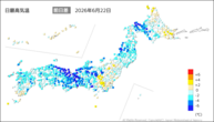 昨日の最高気温前日差の分布図