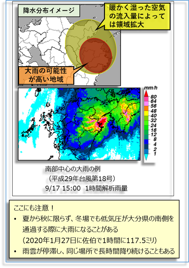 南東風パターンの降水例