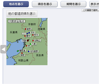 大阪を選択