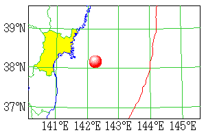 2005年8月16日の地震の震央
