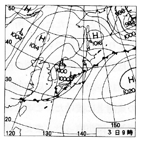 天気図(9/3 09h)