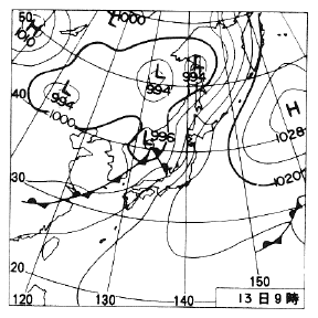 天気図(6/13 09h)