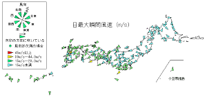 日最大瞬間風速