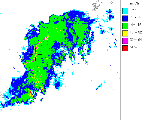 気象レーダー画像