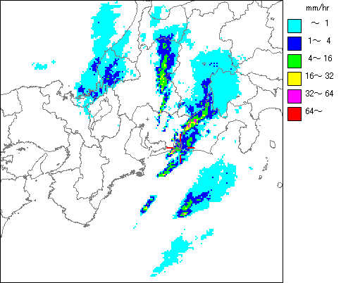 気象レーダー画像