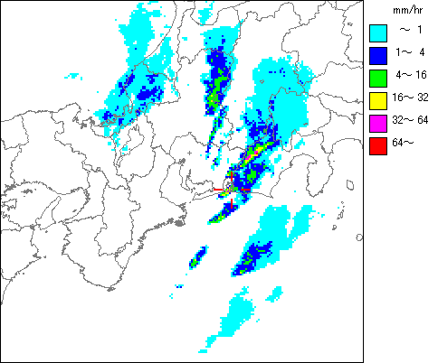 気象レーダー画像