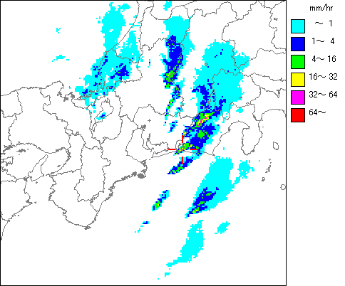 気象レーダー画像