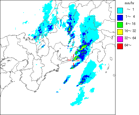 気象レーダー画像