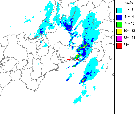 気象レーダー画像