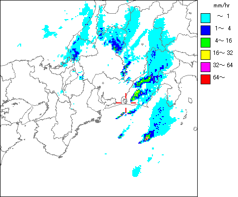 気象レーダー画像