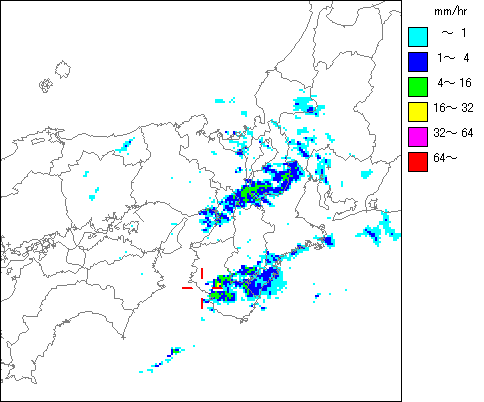 気象レーダー画像
