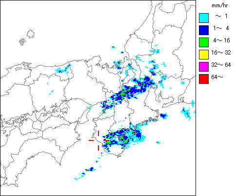 気象レーダー画像