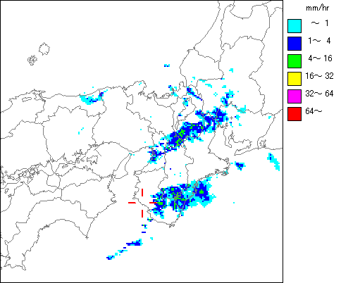 気象レーダー画像