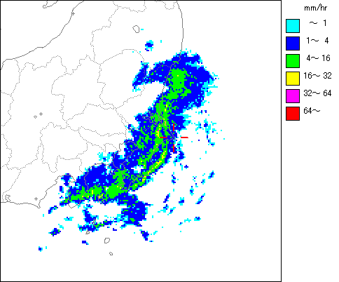 気象レーダー画像