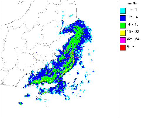 気象レーダー画像