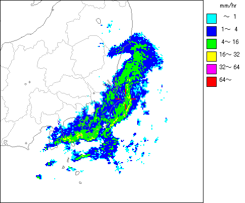 気象レーダー画像