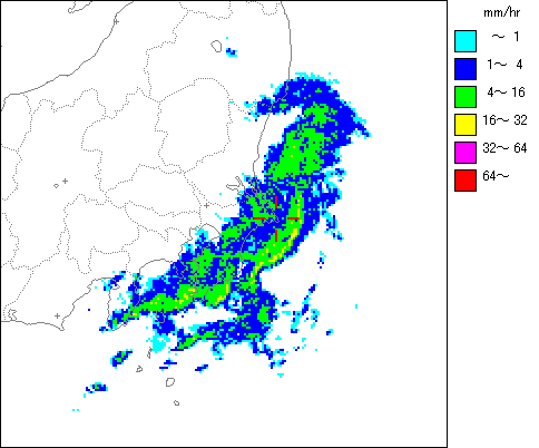 気象レーダー画像