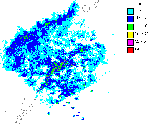 気象レーダー画像