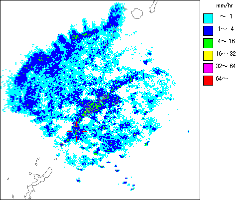 気象レーダー画像