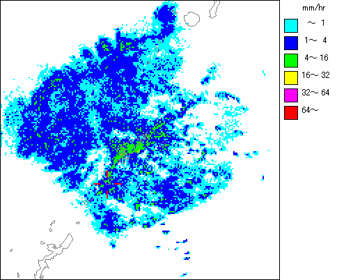 気象レーダー画像