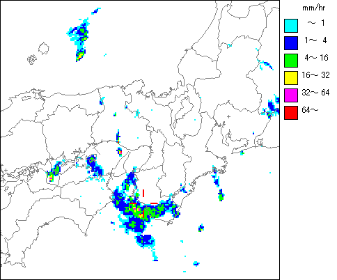 気象レーダー画像