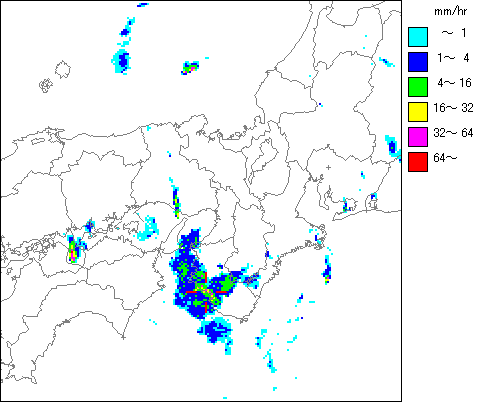 気象レーダー画像