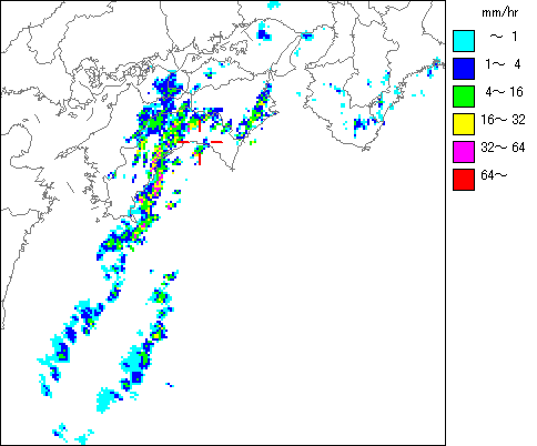 気象レーダー画像