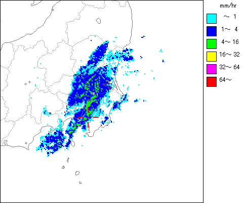 気象レーダー画像