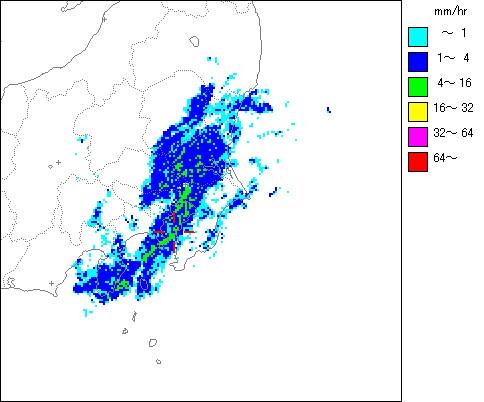 気象レーダー画像