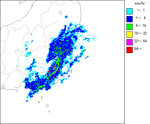 気象レーダー画像