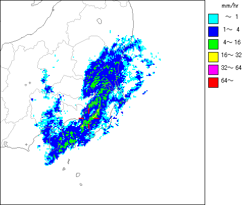 気象レーダー画像