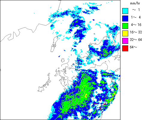 気象レーダー画像
