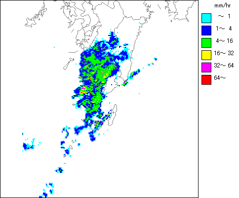 気象レーダー画像