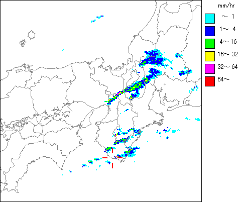気象レーダー画像