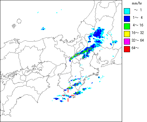 気象レーダー画像