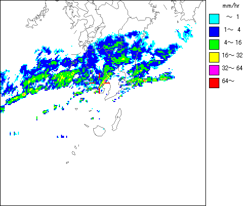 気象レーダー画像