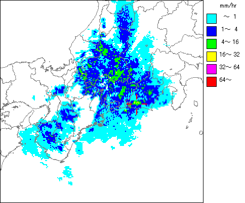 気象レーダー画像